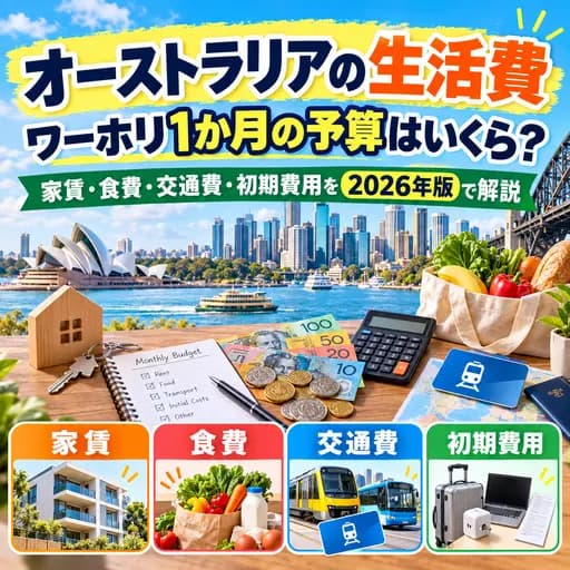 オーストラリアのワーキングホリデーで必要な家賃と生活費の予算