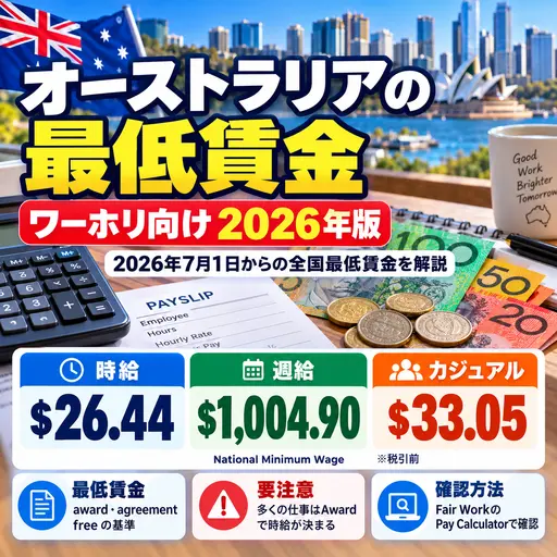 オーストラリアの最低賃金と時給を確認する方法