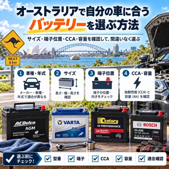 オーストラリアで自分の車に合うバッテリーを選ぶ方法