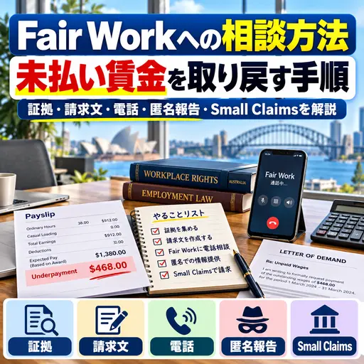 オーストラリアのFair Workへ未払い賃金を相談する方法