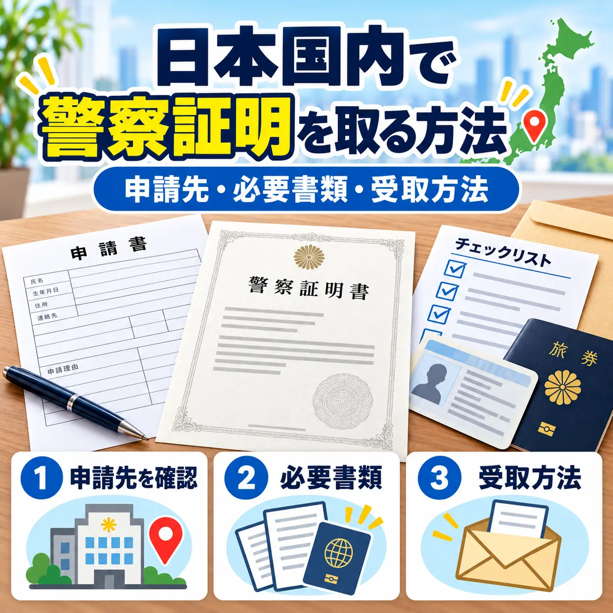 日本国内で日本の警察証明を申請する方法