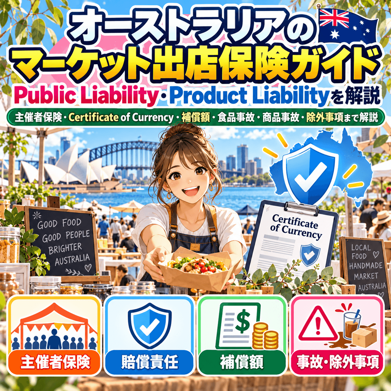 オーストラリアのマーケット出店で必要なPublic LiabilityとProduct Liability保険のガイド