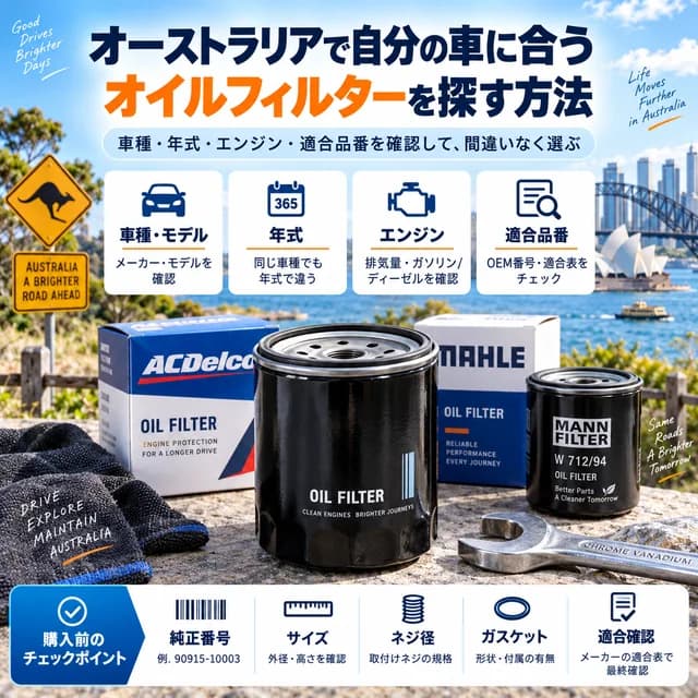 オーストラリアで自分の車に合うオイルフィルターを探す方法