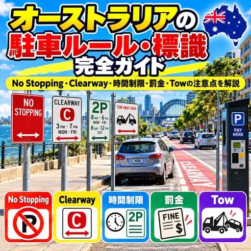 オーストラリアの駐車標識と駐車ルールの読み方