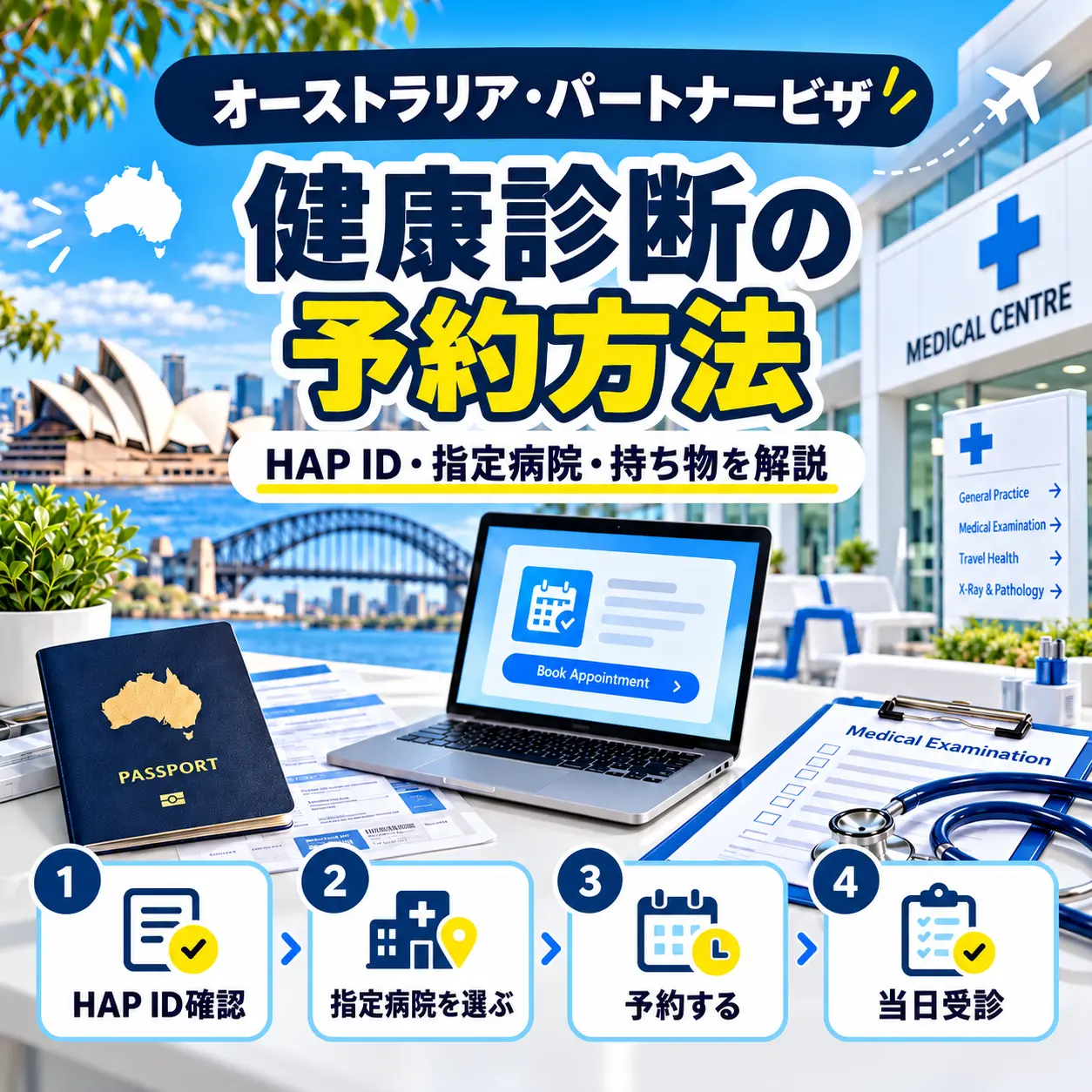 オーストラリアのパートナービザ健康診断予約ガイド