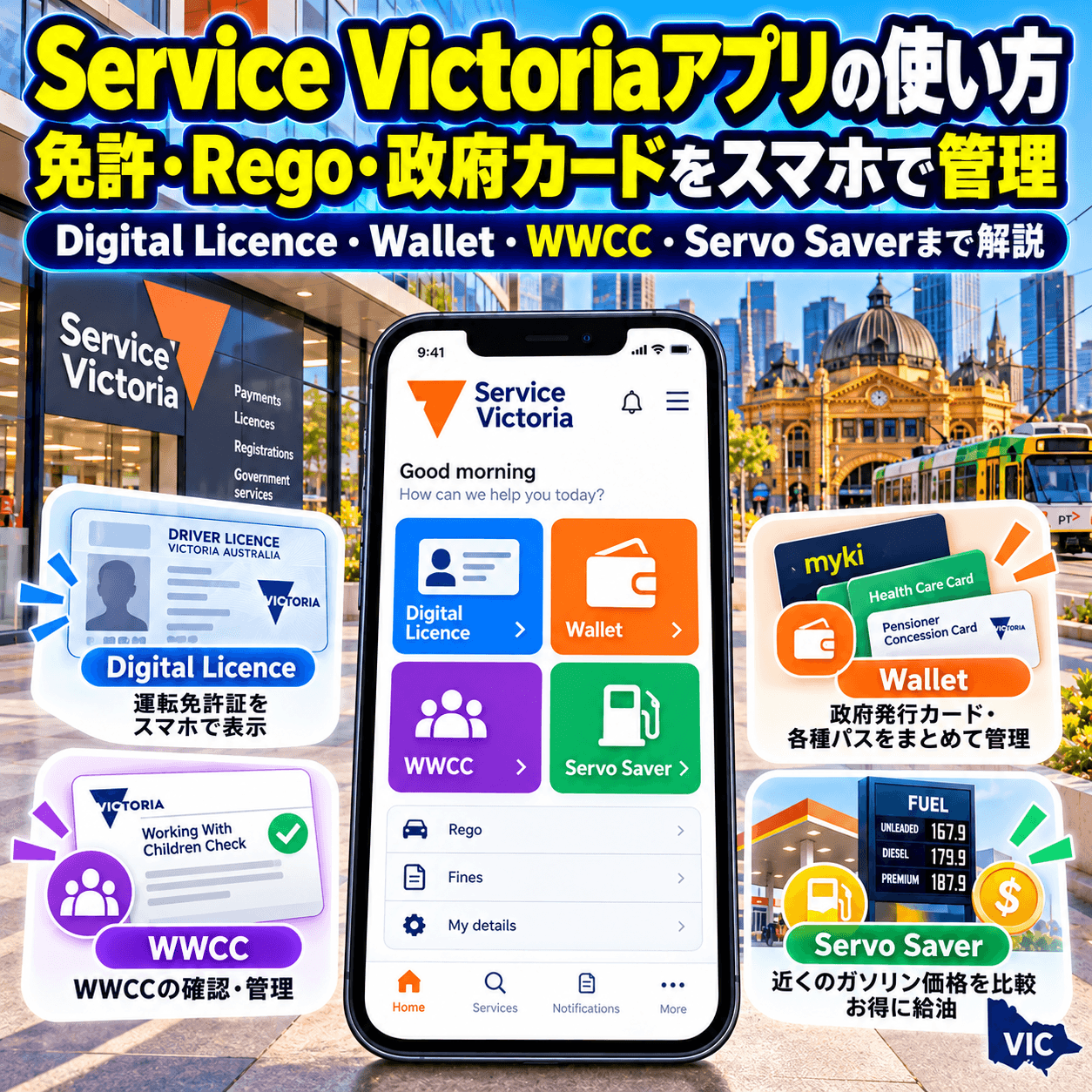 Service Victoriaアプリで免許やRegoを管理する方法