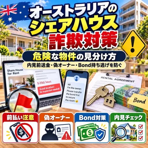 オーストラリアのシェアハウスや賃貸物件の詐欺を見分ける方法