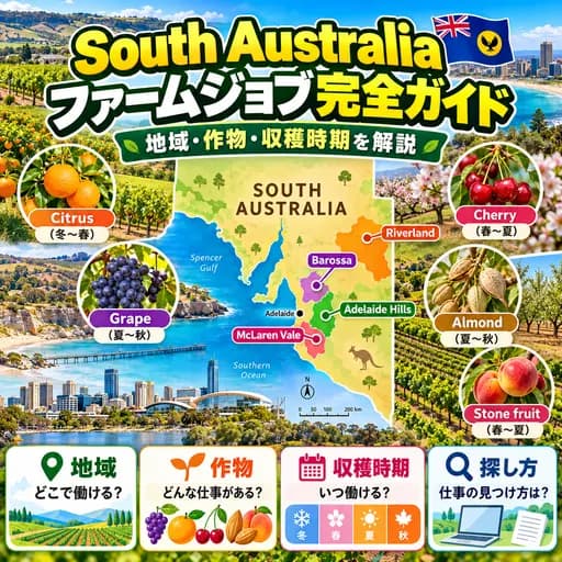 南オーストラリア州のファームジョブと主要な収穫地域のガイド