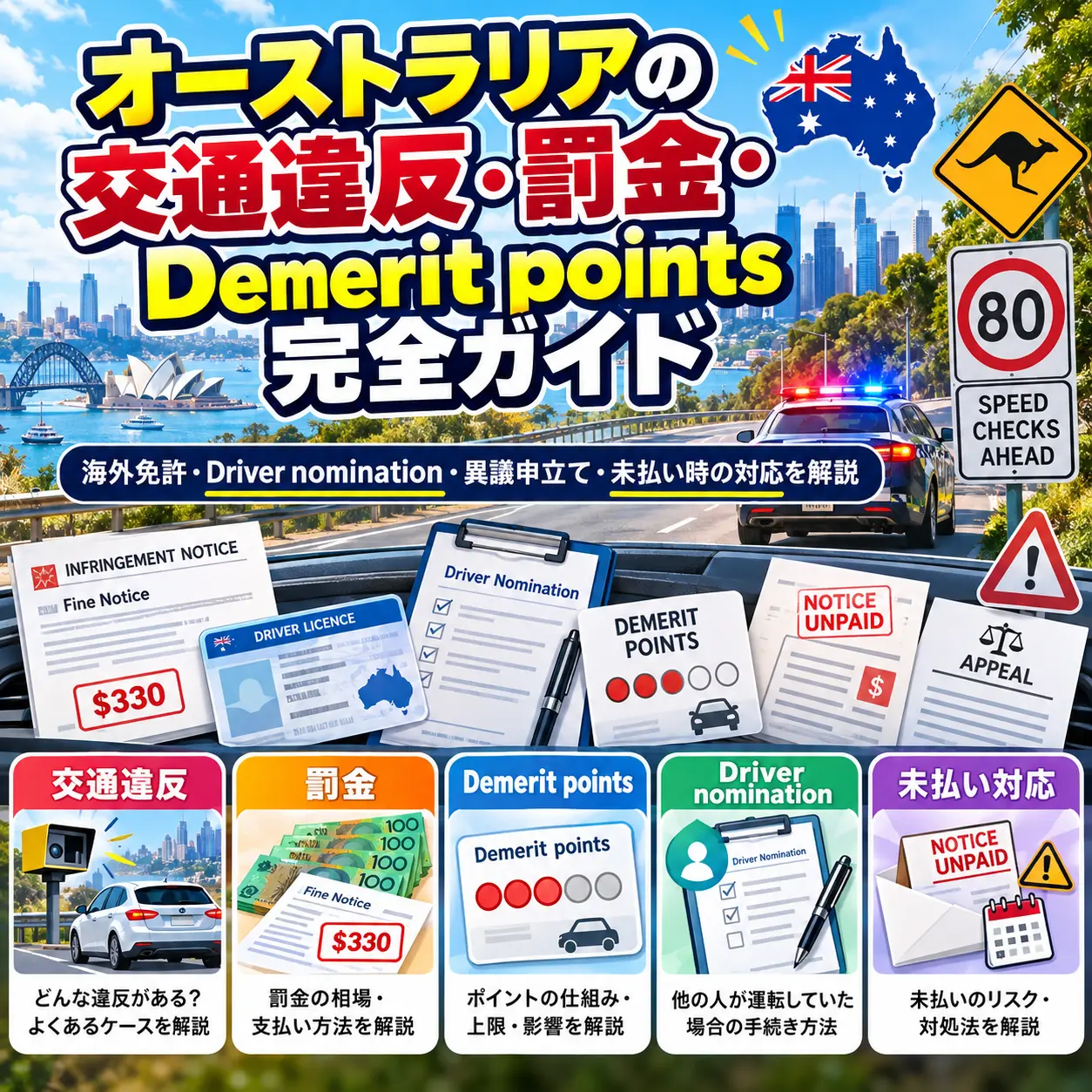 オーストラリアの交通違反と罰金とDemerit pointsの仕組み