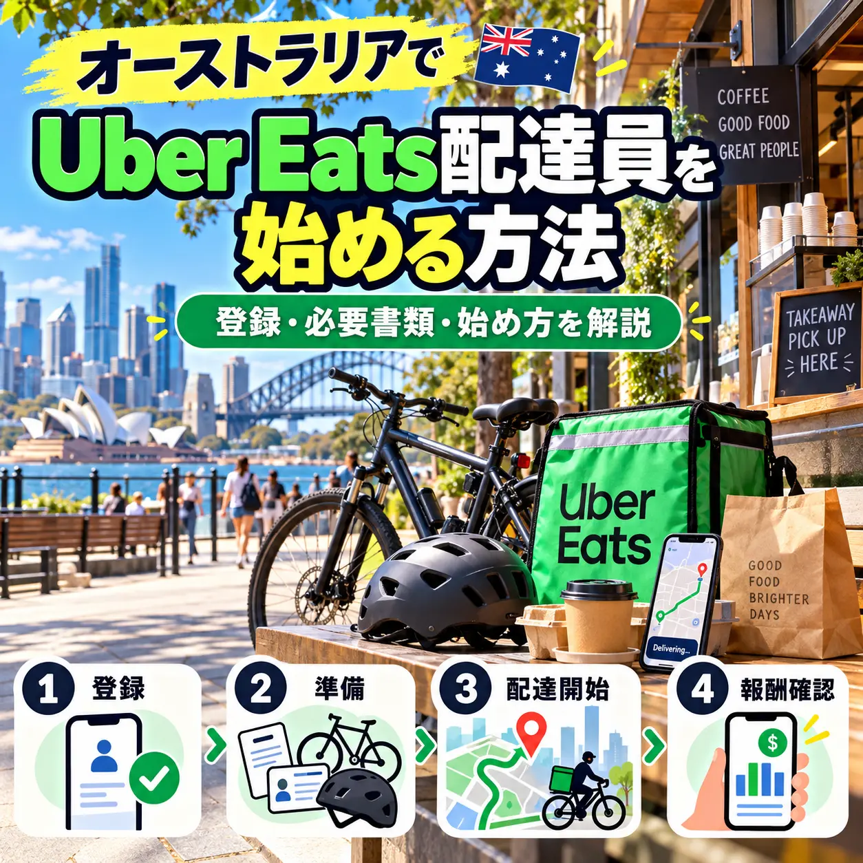 オーストラリアでUber Eats配達員を始める方法