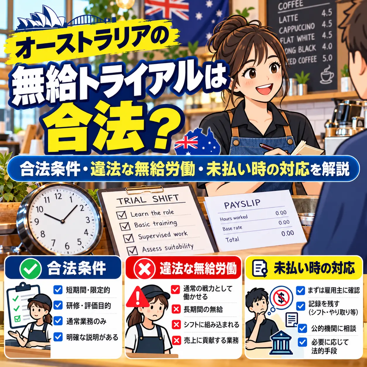 オーストラリアの無給トライアルが合法か確認する方法