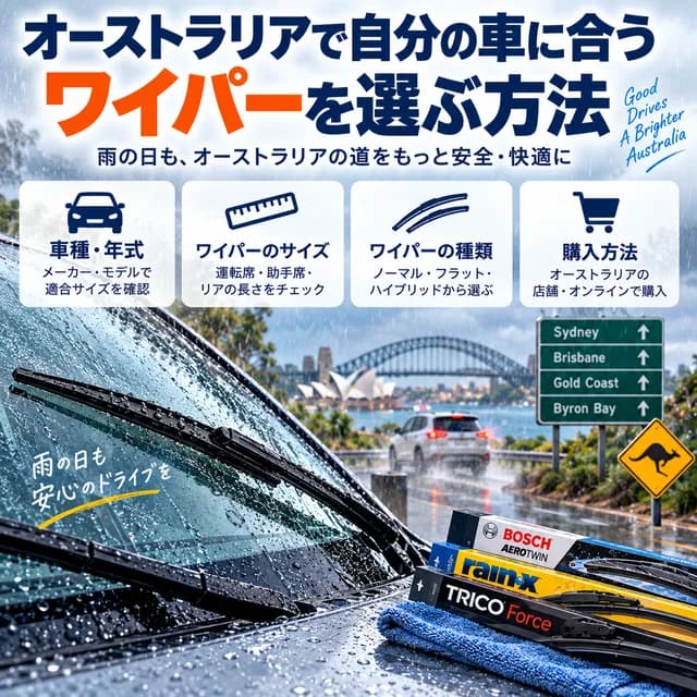 オーストラリアで自分の車に合うワイパーを選ぶ方法