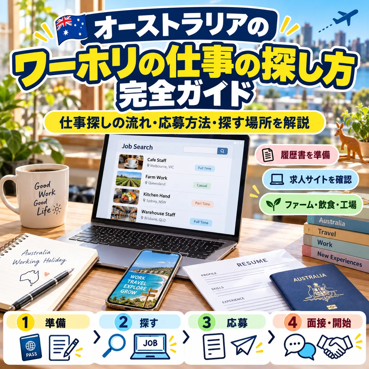 オーストラリアのワーホリ仕事探し完全ガイド