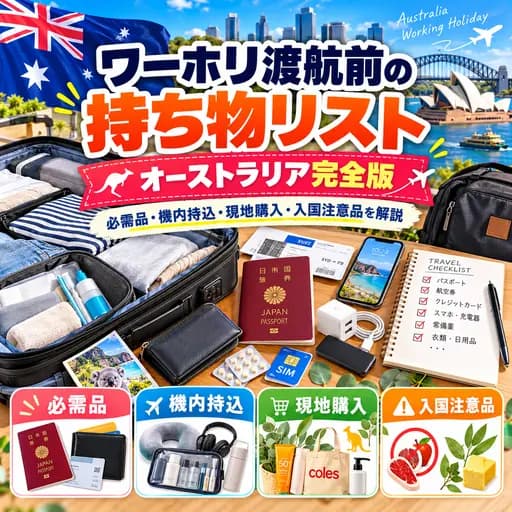 オーストラリアのワーキングホリデー渡航前に準備するスーツケースと持ち物