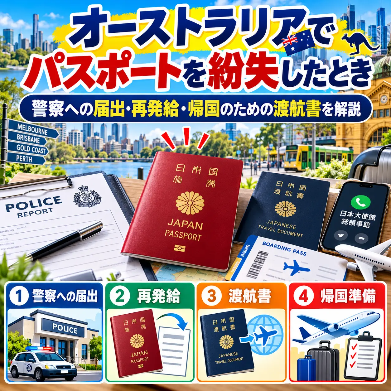 オーストラリアで日本のパスポートを紛失したときの対応