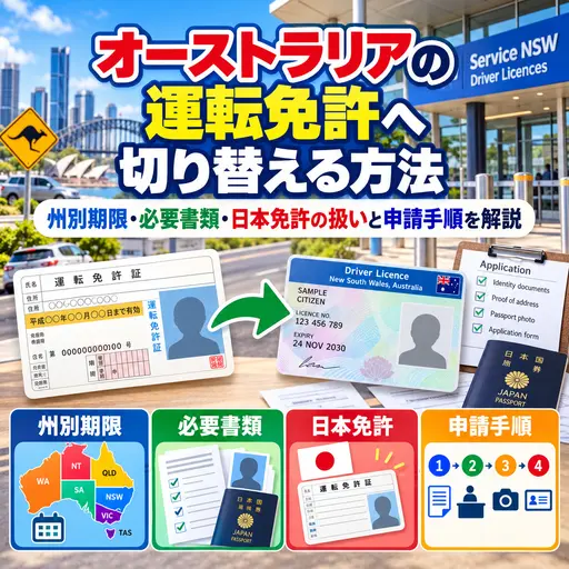 日本の運転免許証からオーストラリアの運転免許へ切り替える方法