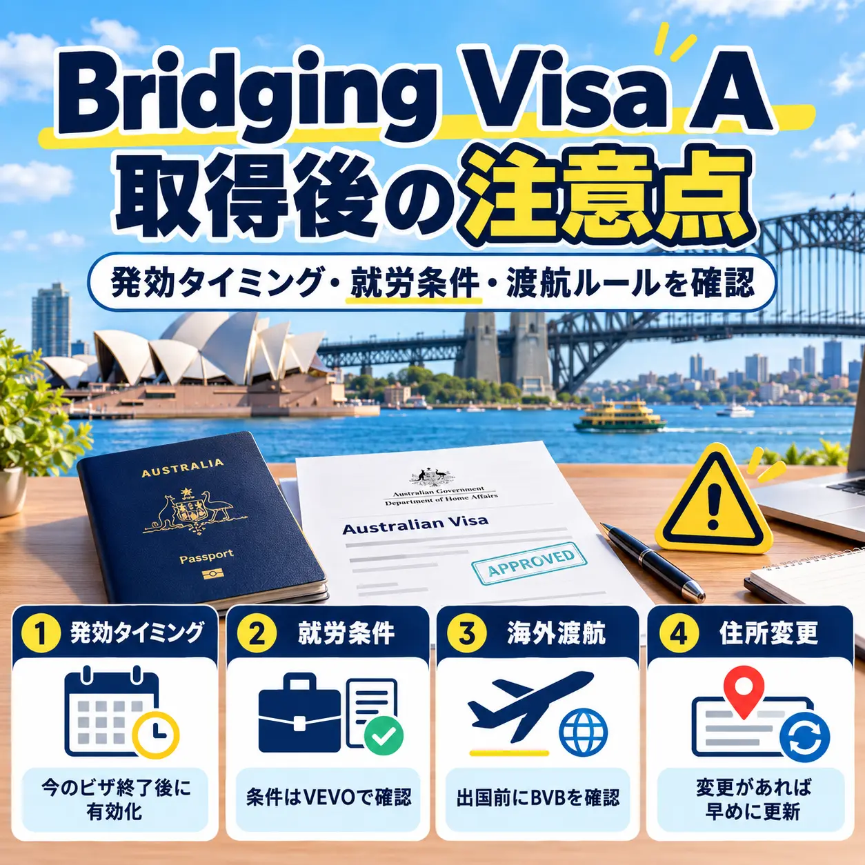 パートナービザ申請後のBridging Visa Aの注意点